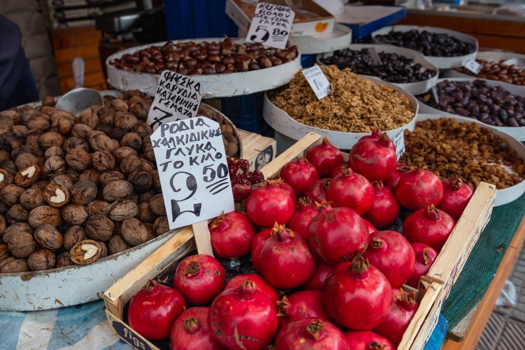 Produce at the Kapani Market of Thessaloniki