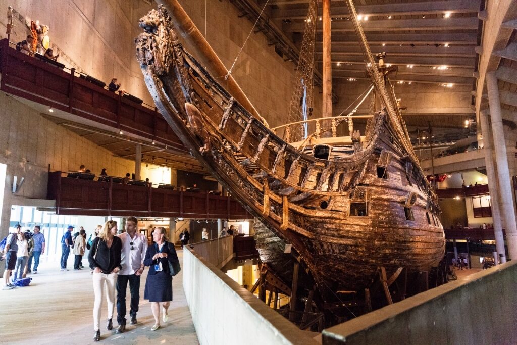 People exploring Vasa Museum