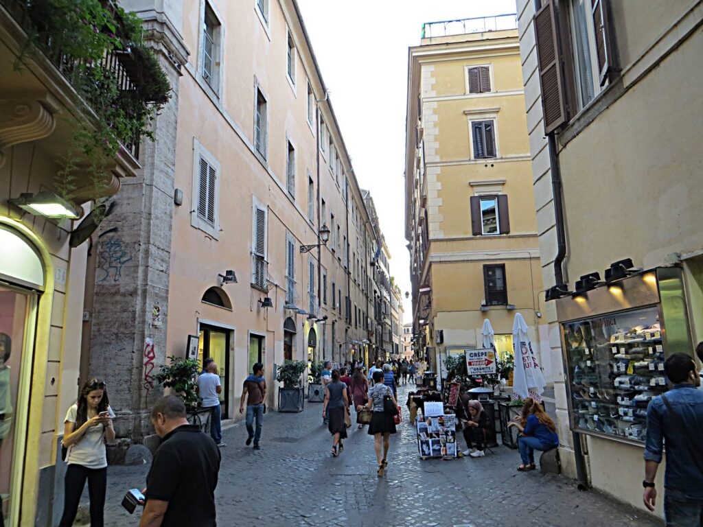 Street view of Via dei Giubbonari