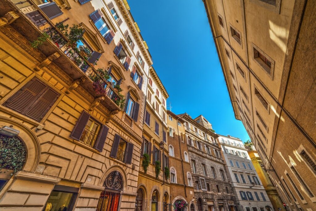 Street view of Via del Governo Vecchio, Rome