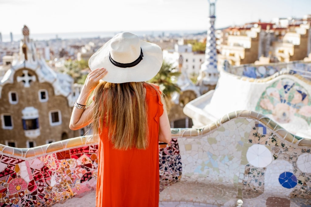 Woman sightseeing in Barcelona