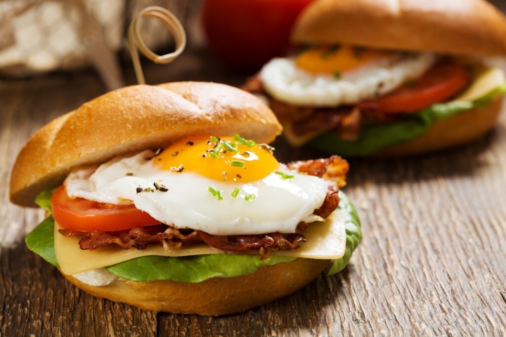 Sydney food - bacon and egg rolls