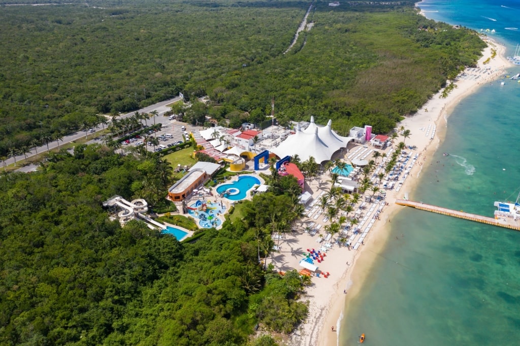 Aerial view of Playa Mia, Cozumel