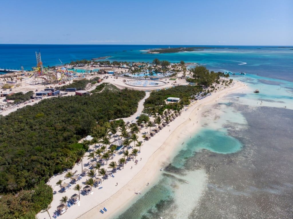 Aerial view of South Beach, CocoCay