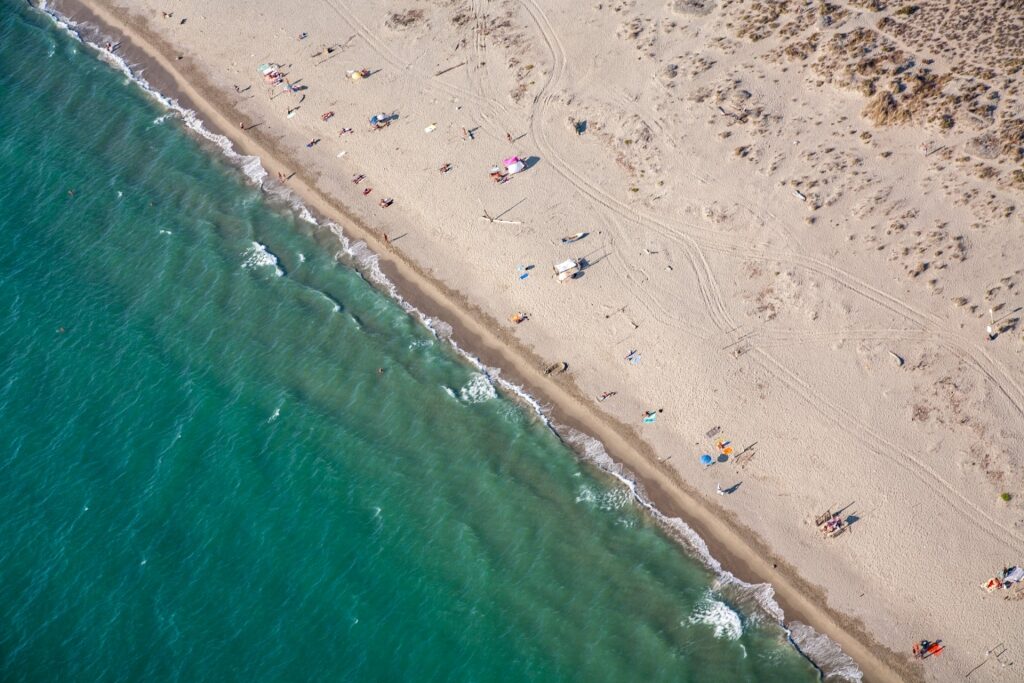 Aerial view of Spiaggia della Lecciona