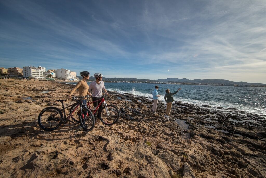 Family biking in Ibiza
