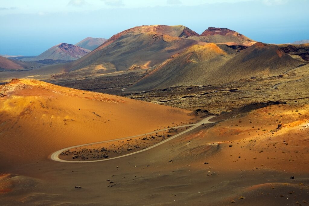 Volcanic landscape of Timanfaya National Park in Lanzarote, Canary Islands