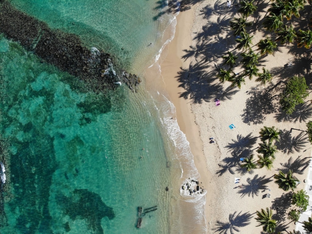 Aerial view of Escambrón Marine Park, Puerto Rico