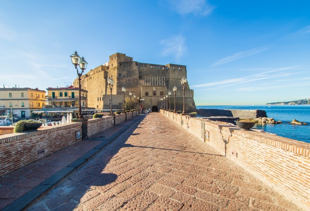 Walkway going to Castel dell'Ovo in Naples, Italy