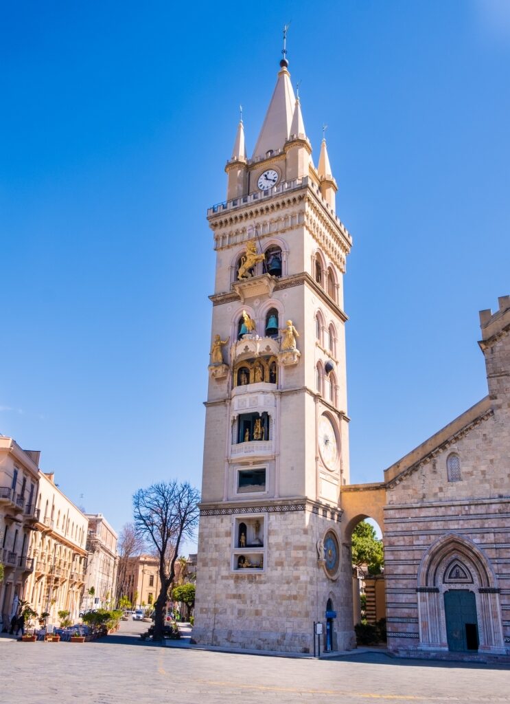 Historic site of the Astronomical Clock Tower in Messina, Sicily