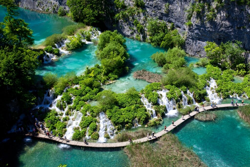 Lush landscape of Plitvice Lakes National Park, Croatia