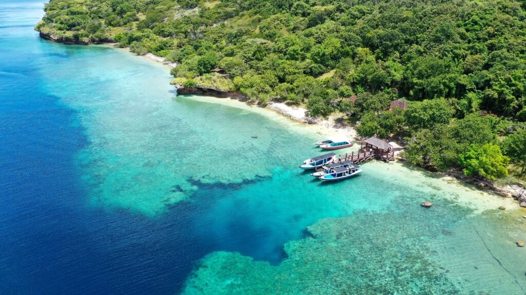 Clear waters of Menjangan Island, Indonesia