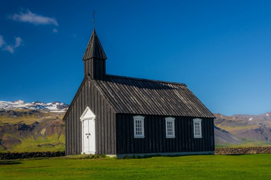 Iconic black church in Budir