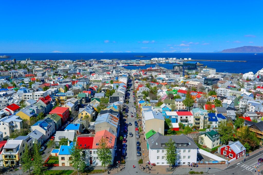 Aerial view of Downtown Reykjavik