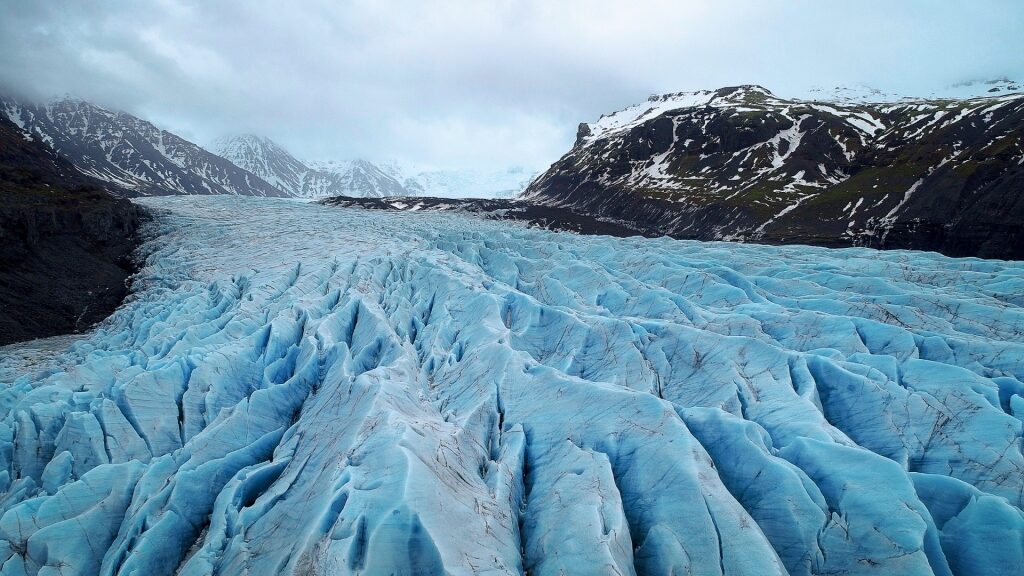 Icy landscape of Vatnajokull National Park