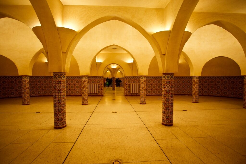 View inside a hammam in Morocco