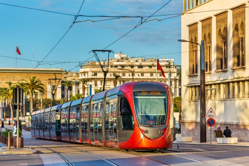 View of the tram in Casablanca