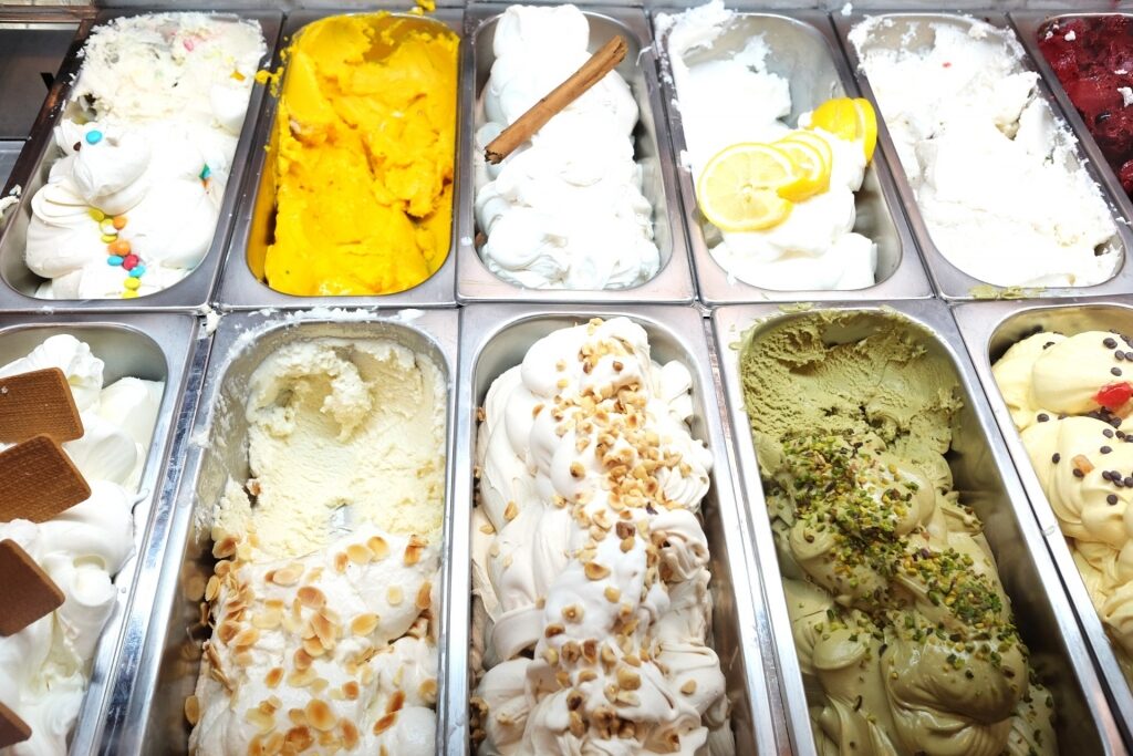 Gelato at a store in Palermo