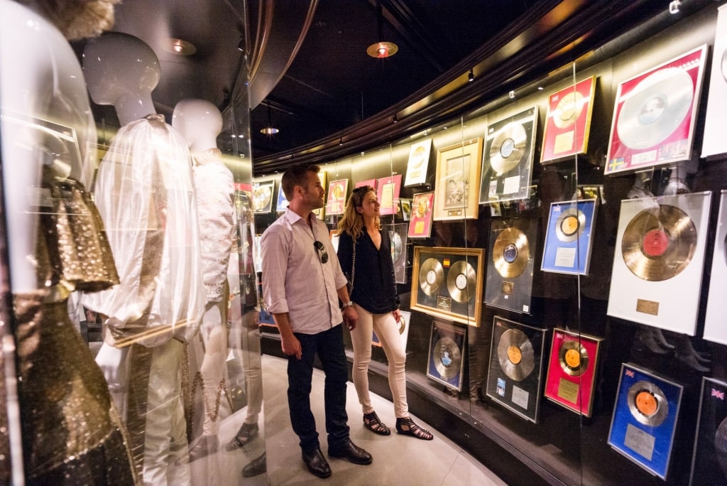 Couple inside the ABBA Museum, Stockholm