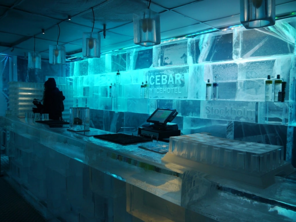 View inside ICEBAR, Stockholm