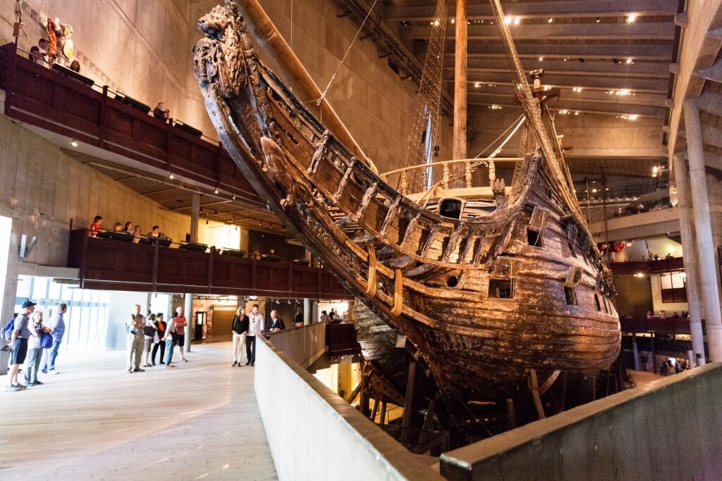 View inside Vasa Museum in Stockholm, Sweden