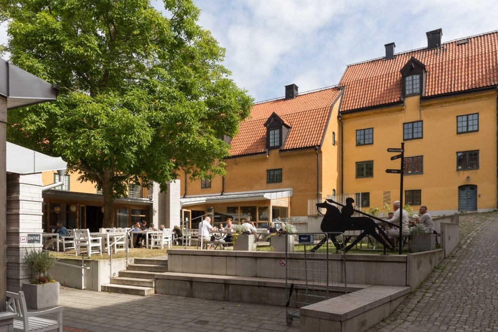 Yellow facade of Gotland Museum, Visby