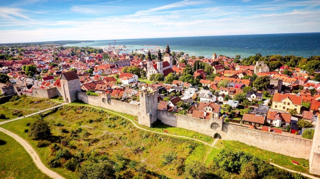 Aerial view of Visby