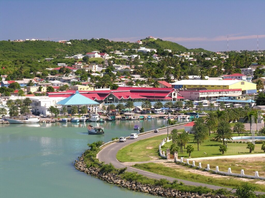 Aerial view of St. John's, Antigua