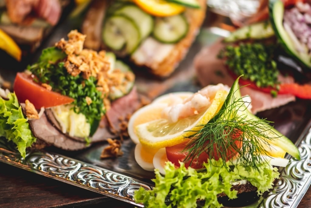 Platter of smørrebrød