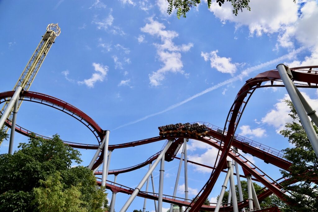 Iconic roller coaster of Tivoli Gardens