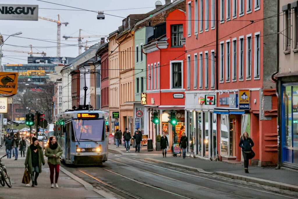 Street view of colorful Grünerløkka