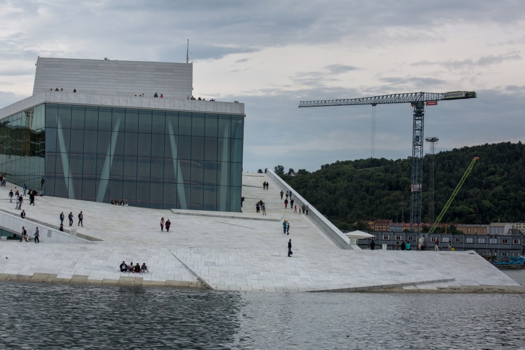 View of Norwegian Opera & Ballet House from the water