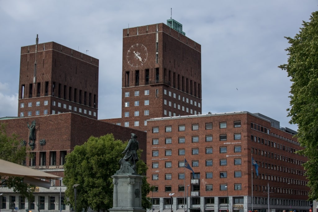 Brick exterior of Oslo City Hall