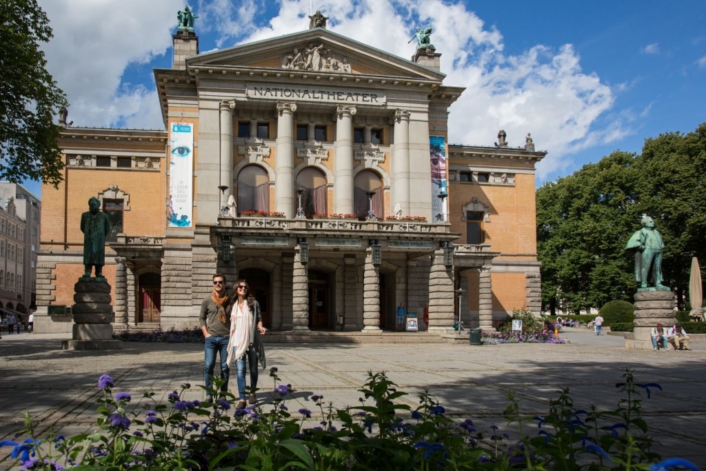 Couple exploring the National Theatre