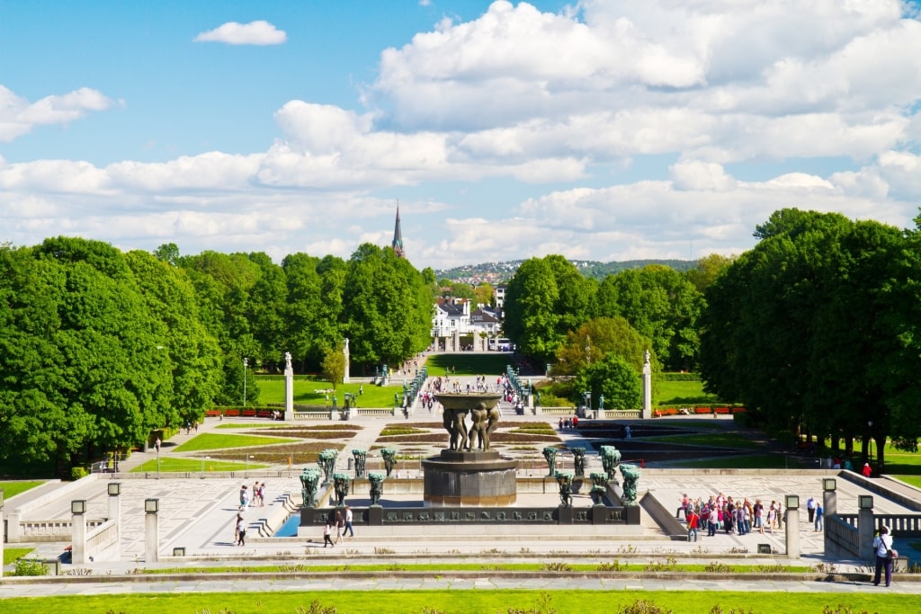 Scenic landscape of Vigeland Sculpture Park