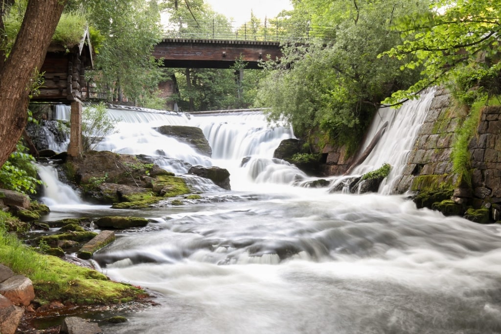 Clear waters of Vøyenfallene waterfall