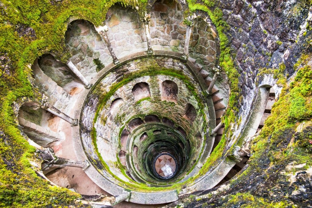 View of Quinta da Regaleira's Initiation Well from the top