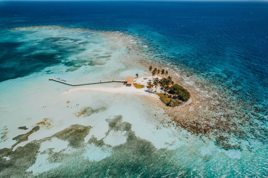 Aerial view of the Goff's Caye