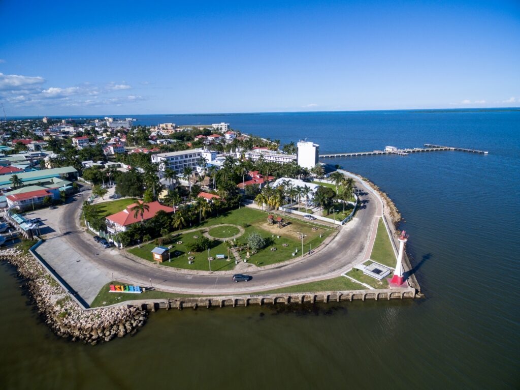 Aerial view of Belize City
