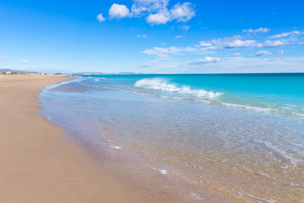 Clear waters of Playa De Canet d'en Berenguer, near Valencia, Spain