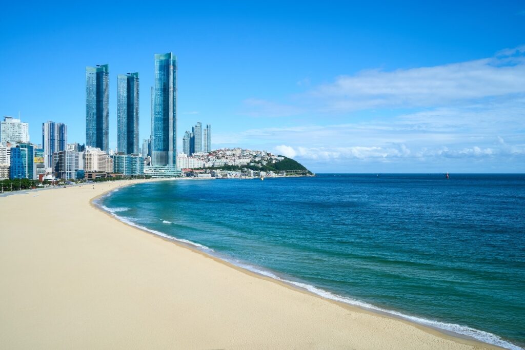 White sands of Haeundae Beach in Busan, South Korea