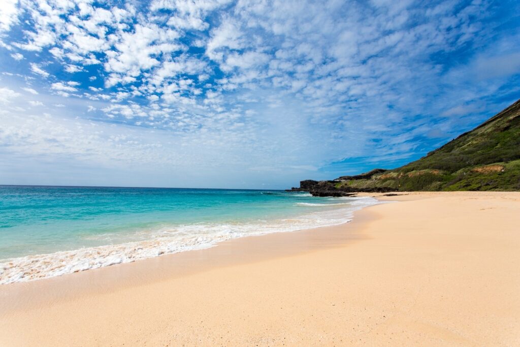 Fine sands of Sandy Beach in Honolulu, Hawaii