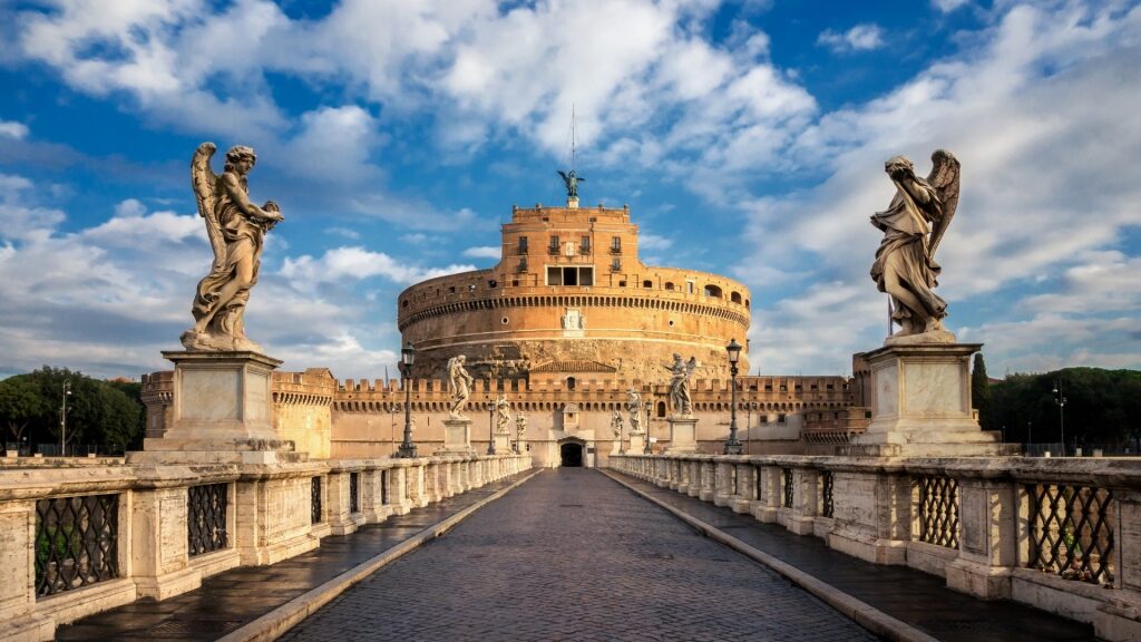 Pathway leading to Castel Sant'Angelo in Rome, Italy