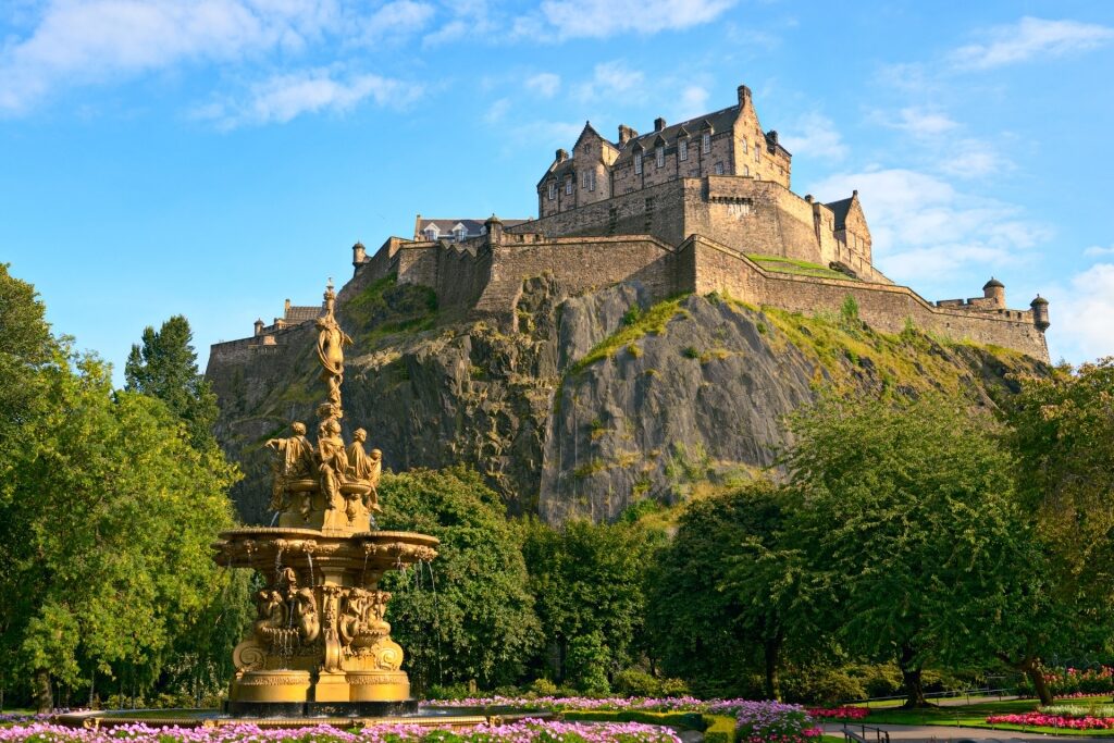 View of the historic Edinburgh Castle in Edinburgh, Scotland