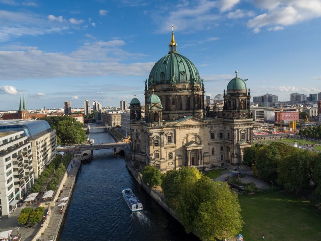 Aerial view of Museum Island in Berlin, Germany