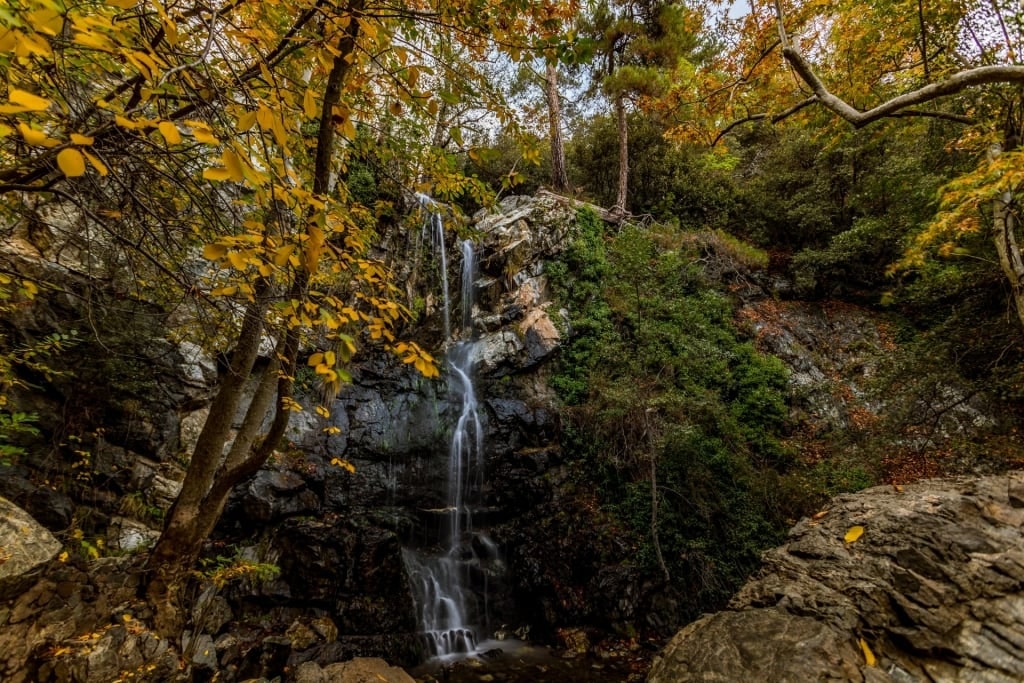 Lush landscape of Caledonia Falls, Cyprus