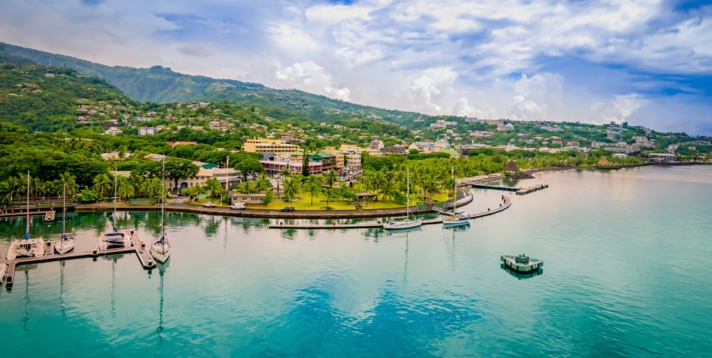 Quaint town of Papeete in Tahiti, French Polynesia