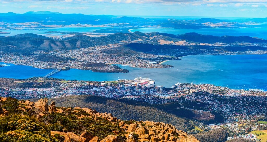 Scenic view from Mount Wellington in Tasmania, Australia