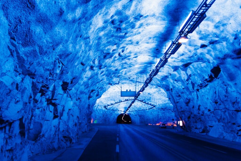 View inside the Aurland-Laerdal Tunnel