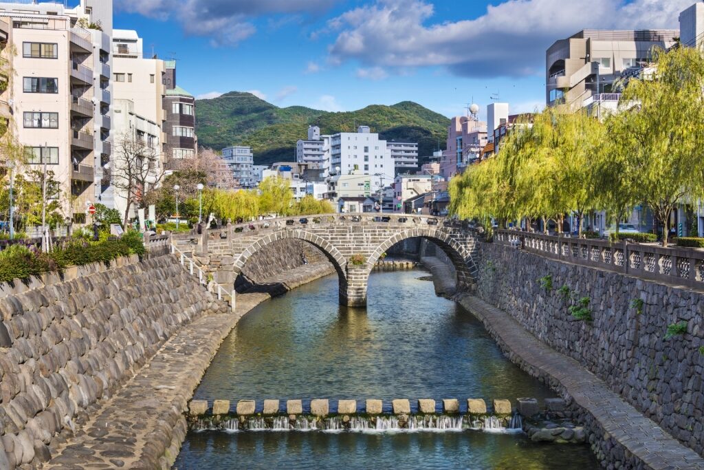 Meganebashi Spectacles Bridge, one of the best things to do in Nagasaki